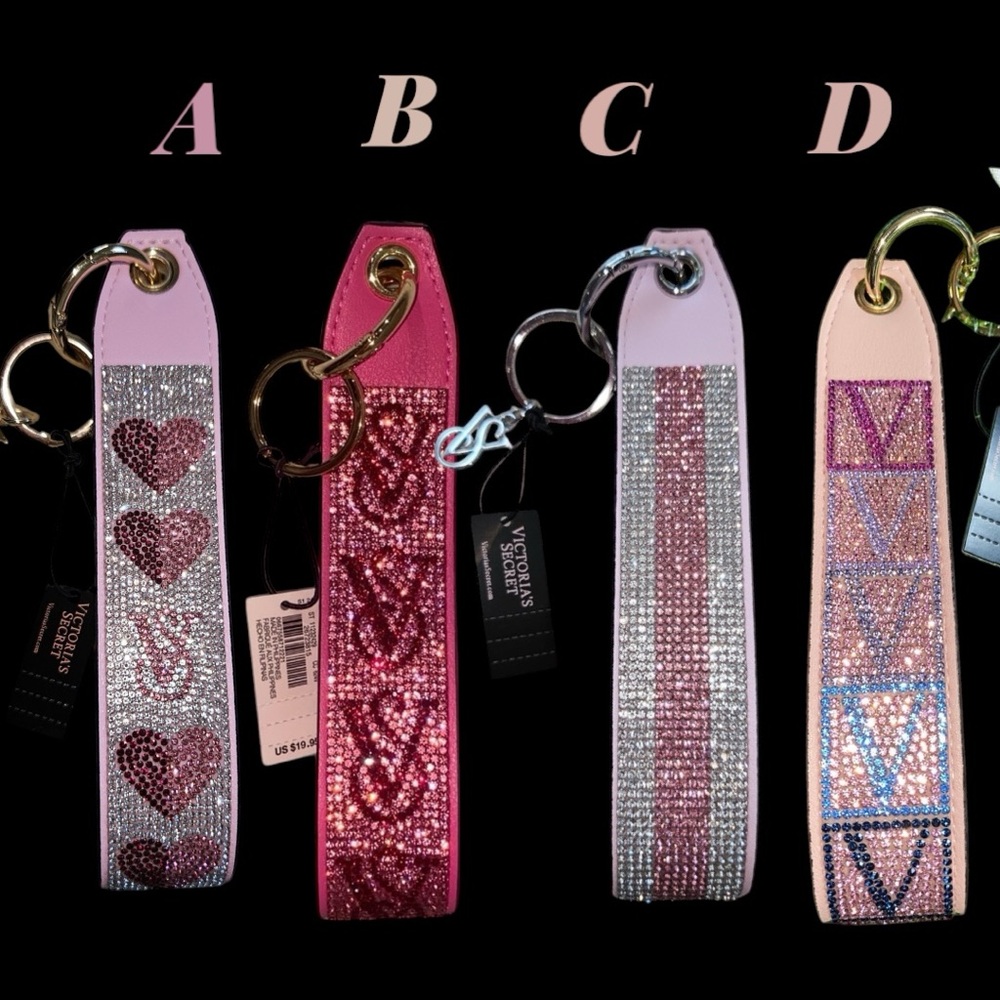 Victoria’s Secret Lot of 8 RHINESTONE WRISTLET KEYCHAINS